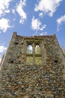 Detail, Window, The Dovecote Tower, St Edmund's Abbey, Bury St Edmunds, West Suffolk, England,