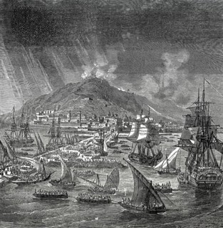 The Battle of Corunna, Peninsular War, on 16 January 1809