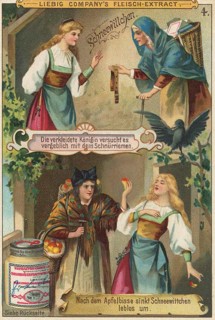 Picture series German fairy tales, Snow White, Liebig picture, digitally restored reproduction of a