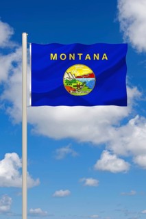 The flag of Montana, state in the USA, studio
