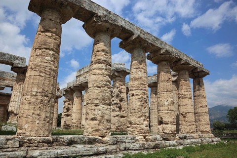 The Basilica, Temple of Hera, in Paestum, Campania, Italy