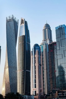 Dubai, United Arab Emirates. July 2nd 2019 Luxury lifestyle skyscraper apartment complex buildings