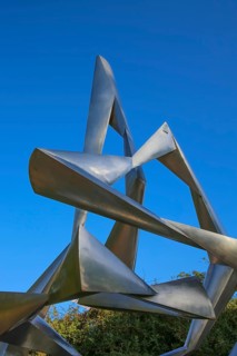 Public art, sculpture by the sculptor Wander Bertoni, metal sculpture Bewegung II (2), 1960-1961,
