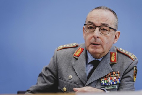 General Carsten Breuer, Inspector General of the Bundeswehr, at a federal press conference on the