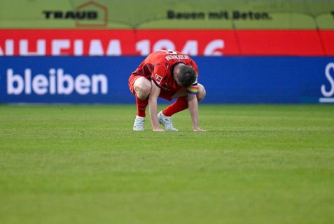 Patrick Mainka 1. FC Heidenheim 1846 FCH (06) disappointed Football Bundesliga, Voith-Arena,