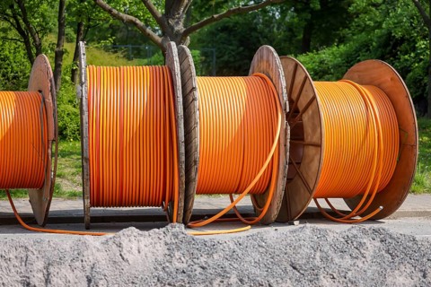 Duisburg, North Rhine-Westphalia, Germany, Internet broadband expansion, construction site for
