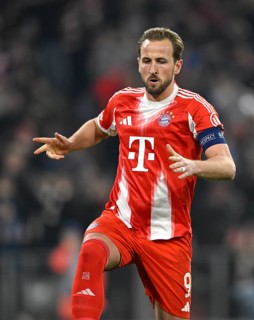 Goal celebration Harry Kane FC Bayern Munich FCB (09) Football, Champions League, Allianz Arena,