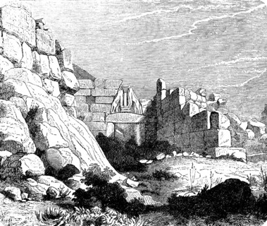 The Lion Gate of Mycenae by Heinrich Schliemann, ancient Greek city, archaeological site, UNESCO
