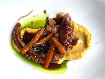 Octopus, octopus, squid, grilled, Sardinian style, food, Thessaloniki, Macedonia, Greece
