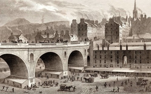 North Bridge, General, Market Street, Edinburgh, Scotland, 19th century, from Modern Athens by Th.