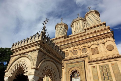 Curtea de Arges monastery and cathedral, one of the most famous pilgrimage sites in the country,
