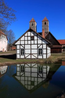 Buildings in the Henneberg Open-Air Museum in Kloster Veßra, Hildburghausen County, Thuringia,