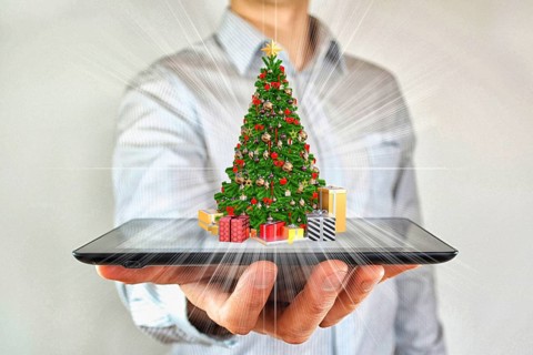Symbolic image for christmas, christmas tree, christmas tree, presents, christmas tree baubles,