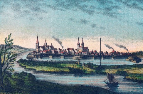 Cityscape of Lutherstadt Wittenberg, Saxony-Anhalt, Germany, 16th century