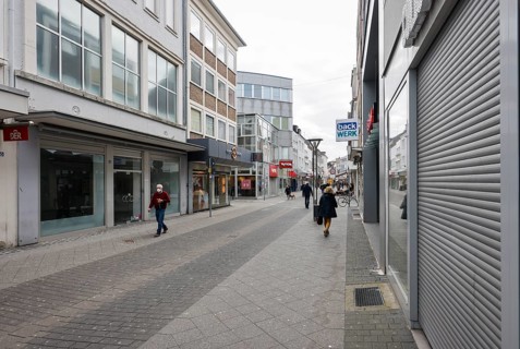Krefeld, North Rhine-Westphalia, Germany - Krefeld city centre in times of the corona crisis during