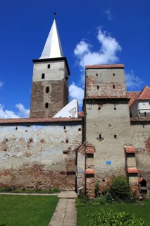 Romania, part of the fortified church of Mosna in the village, German Meschen or Mäschen,