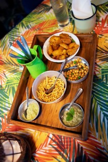 Creole dishes on a table at the Table d'Hôte, Moka, Moka district, Mauritius