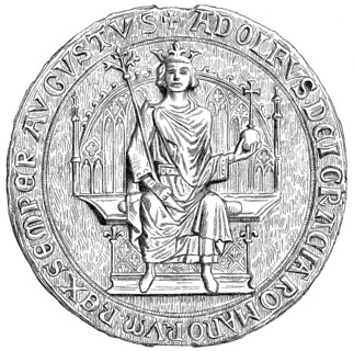 Small Throne Seal of Adolf of Nassau, c. 1255-1298, Count of Nassau and King of the Romans