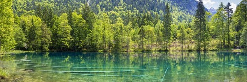 Christlessee, a mountain lake in the Trettachtal valley, near Oberstdorf, Oberallgäu, Allgäu,