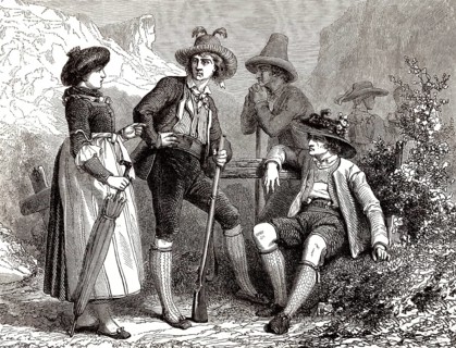 Tiroler Trachten, Ostalpen, Westösterreich, 19. Jahrhundert