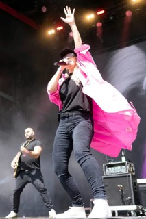 Adenau, Germany, 7 June 2024: Guano Apes with singer Sandra Nasic play at Rock am Ring. The