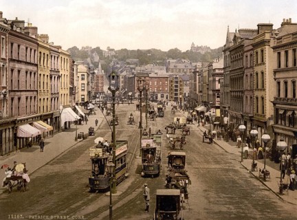 St Patrick Street, Cork, County Cork, Ireland, Historic, digitally restored reproduction from a