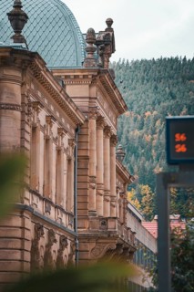 Historic building in autumn, Bad Wildbad, Black Forest, Germany