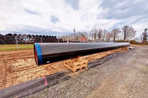 Gauangelloch, Germany - March 2nd 2026: Construction of The South German Natural Gas Pipeline (SEL)