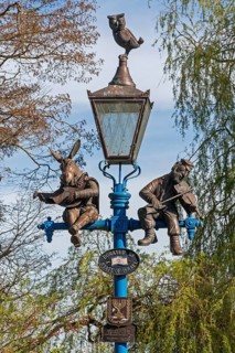Lantern donated by Israel at The Royal Shakespeare Theatre, Stratford-upon-Avon, Warwickshire,
