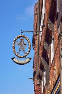 Nose sign of the Knechthausen restaurant in the historic centre of Stade, Hanseatic city, district
