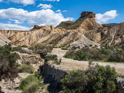 Rock formations in the Tabernas desert, Desierto de Tabernas, Andalusia, Spain