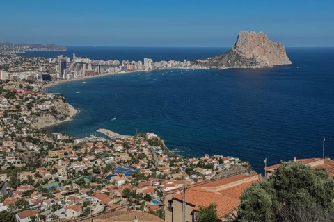 View of Calp with the Rock of Ifach, Alicante, Costa Blanca, Spain