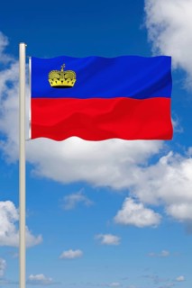 The flag of Liechtenstein, Principality, Europe, Studio