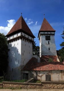 Guild tower of the fortified church in Agnita, German Agnetheln, Transylvanian-Saxon Ognitheln, a