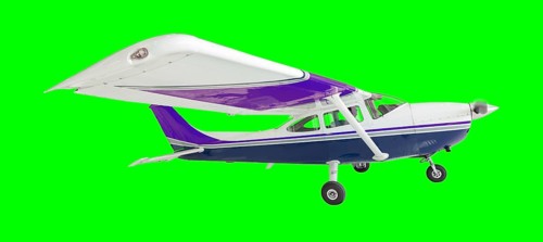 Cessna 172 single propeller airplane on a green screen