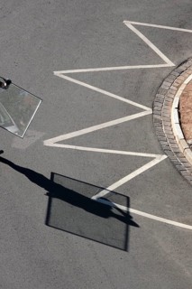 Shadows of people, glass pane, Germany
