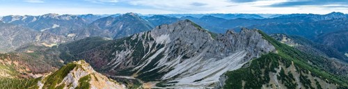 Alpine panorama, aerial view, summit and degree, Bavarian and Austrian Schinder, Tegernsee
