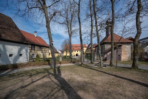 Adelsdorf Castle, the castle chapel was built in Renaissance style in 1765, Adelsdorf, Middle