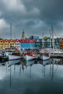 Harbour of Torshavn, capital of Faroe islands, Streymoy, Denmark