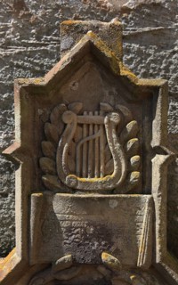 Gravestone at the Evangelical Lutheran Church of St. Andreas in Ummerstadt, district of