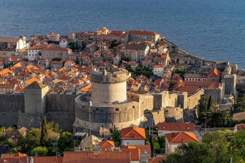 Minceta Fortress and the Old Town seen from above, Dubrovnik, Croatia