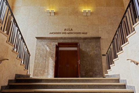 Staircase to the auditorium, historic main building of RWTH Aachen University, North