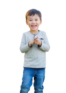 Happy chinese boy isolated on a white background