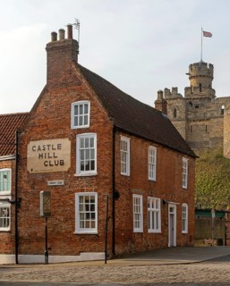 Castle Hill Club on Castle Hill, Drury Lane, city of Lincoln, Lincolnshire, England, UK view to