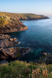 Coastal landscape at Botallack Mine, also known as Crown Mine. The ruins of Wheal Edward in the