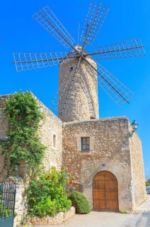 Traditional wiindmill, Sineu, Mallorca, Balearic Islands, Spain