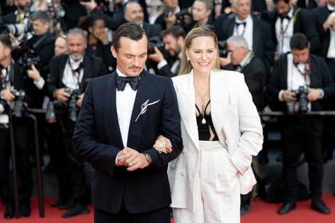 Cannes, France - 18.5.2024: Rupert Friend and Aimee Mullins on the red carpet during the 78th