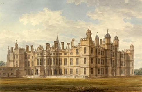 North West view of Burghley House, the Seat of the Marquis of Exeter, near Stamford, Lincolnshire,