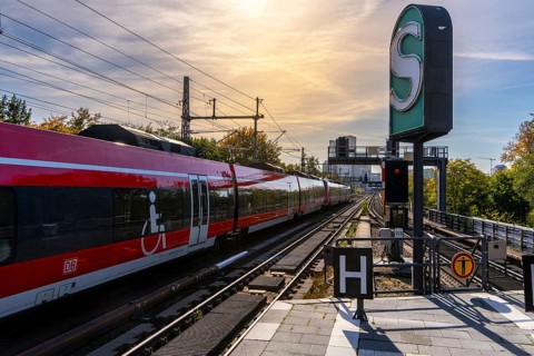 Tiergarten S-Bahn station with local and long-distance trains, Berlin, Germany
