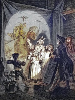 The Magic Lantern by Schenau, Laterna magica, 1890, Historical, digitally restored reproduction of